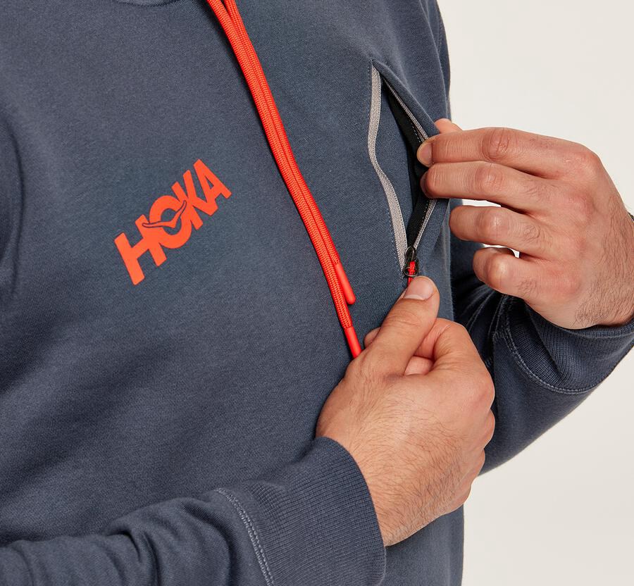 Hoka One One Hoodie Mens Blue - Performance - 40967CXYJ